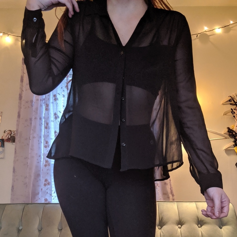 Black Sheer Silence and Noise blouse
